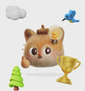 Smarty Squirrel with trophy, bird, cloud and tree